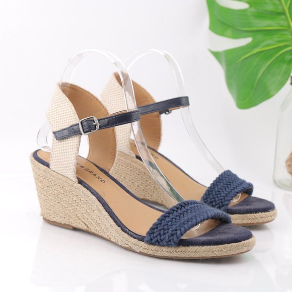 Lucky Brand Katereena Sandal Espadrille Wedge Ankle Strap Braided Blue Size 8.5 - Picture 12 of 12